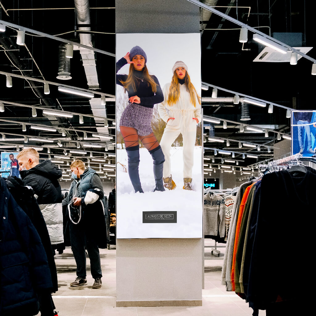 POS Printing for Businesses poster example in backlit display